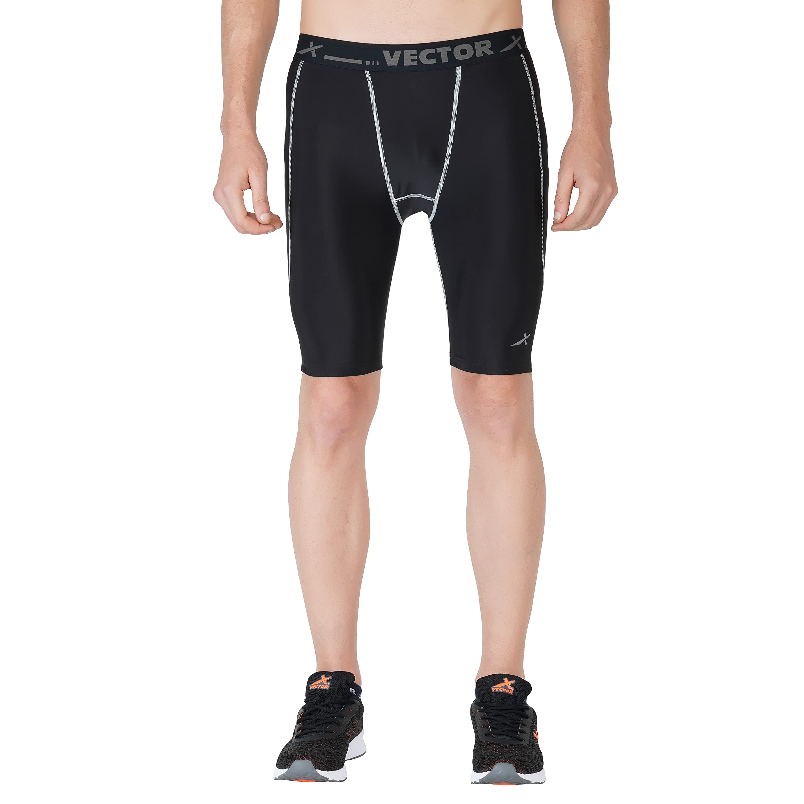 Vector X OMS-142 Inner Compression Shorts with Abdo-Guard Pocket (Black)