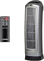 Lasko 755320 Oscillating Ceramic Tower Heater 1500W 23" Digital Remote Thermostat Timer Silver