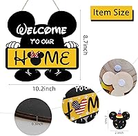 Vista 2 de Linda señal de bienvenida estacional intercambiable de ratón, señal de bienvenida a nuestro hogar con 20 piezas intercambiables de vacaciones