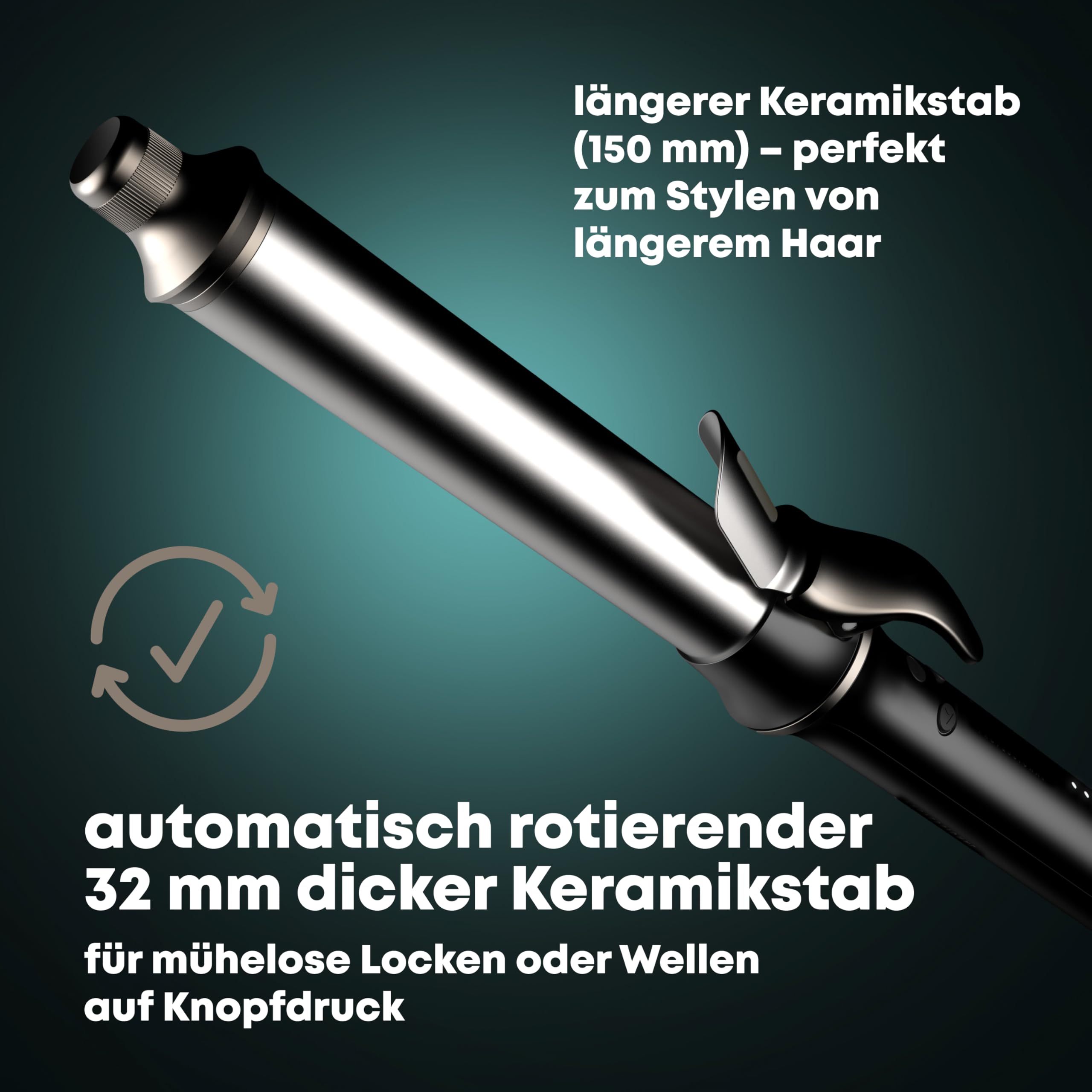 REVAMP Auto Revolve Lockenstab Rotierend - Automatisch, Keramik | Automatischer Lockenstyler, Große Locken und Wellen, Langer Keramikzylinder, Beach Waves