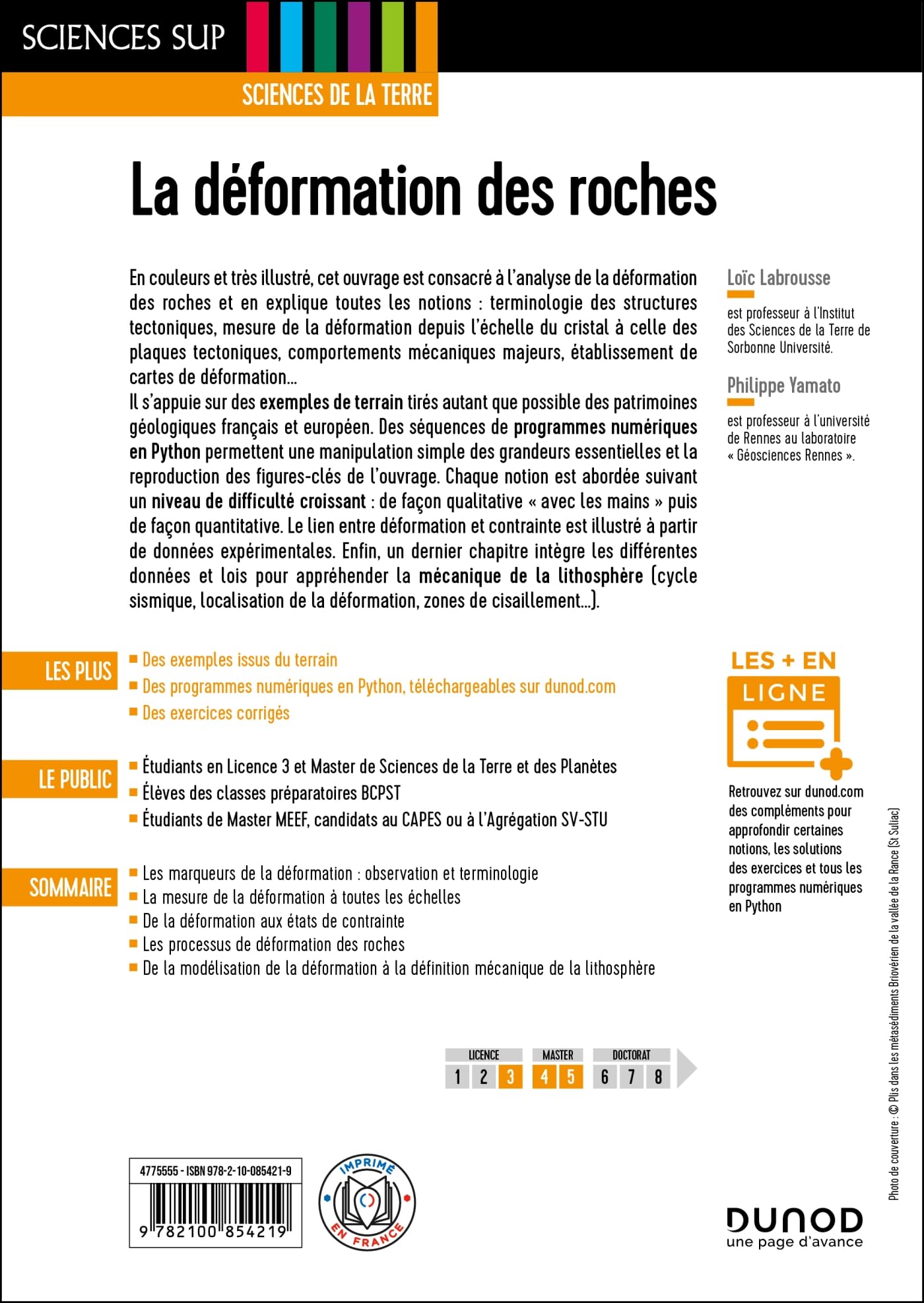 La déformation des roches: De l'analyse structurale à la mécanique de la lithosphère