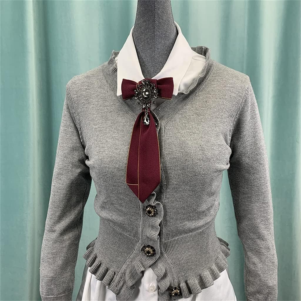 JSEIAJB Retro British No-tie Bow Tie Suit Dress Neck Flower Shirt Collar Decoration
