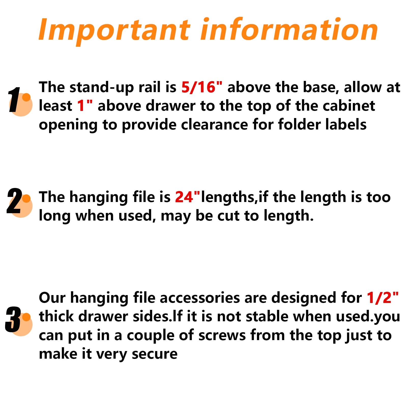 4 Pieces Hanging File Rails for 1/2 Drawer Sides PVC Black File Rails Hanging File System Keeping Your Folders Neat and Organized (1/2 Inch Drawer Sides 24 Inch Long)