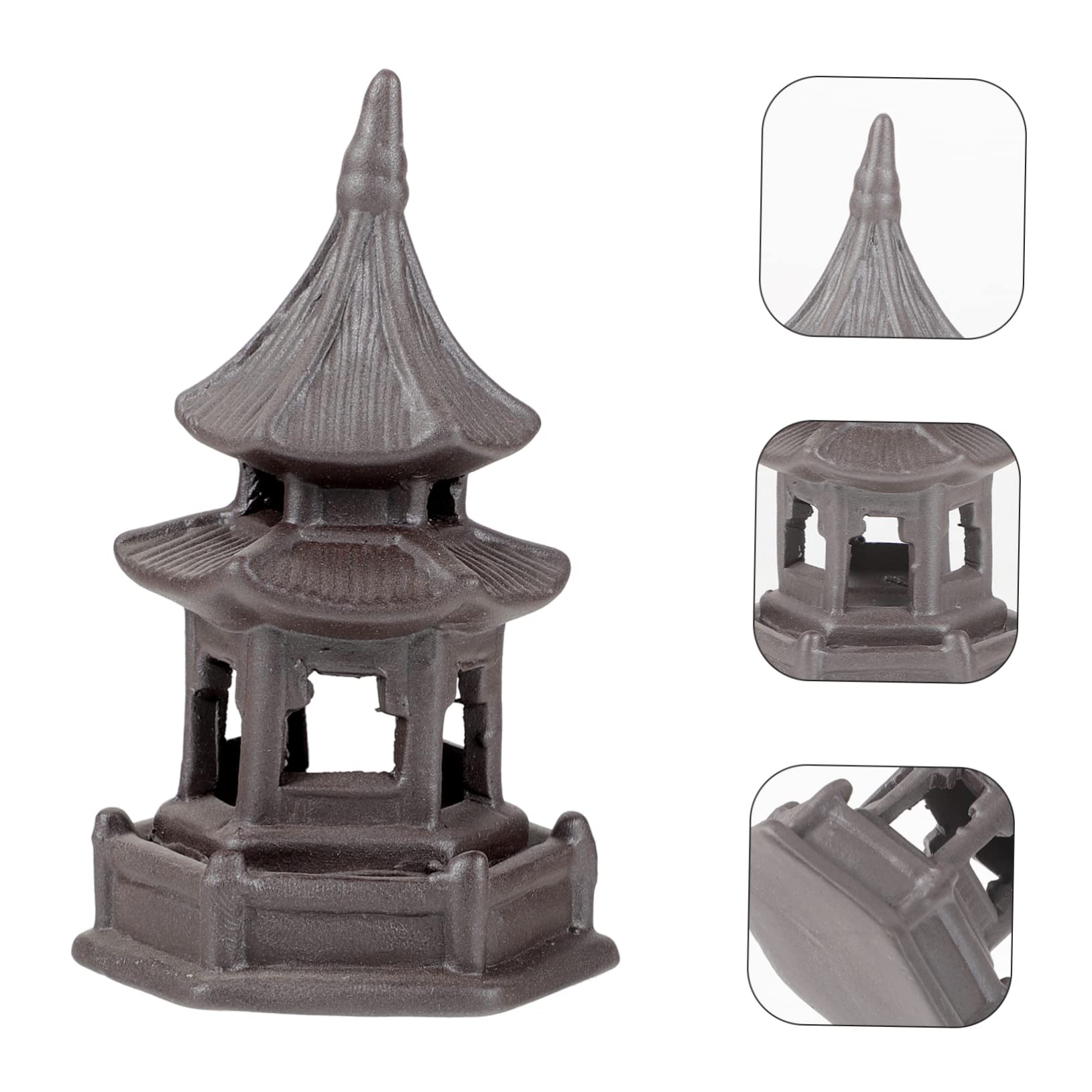 OFFSCH Ceramic Tower Decor Simulated Rockery Ornament Mini Garden Flowerpot Decoration Aquarium Micro Landscape for Home Office Tea Room - Image 4