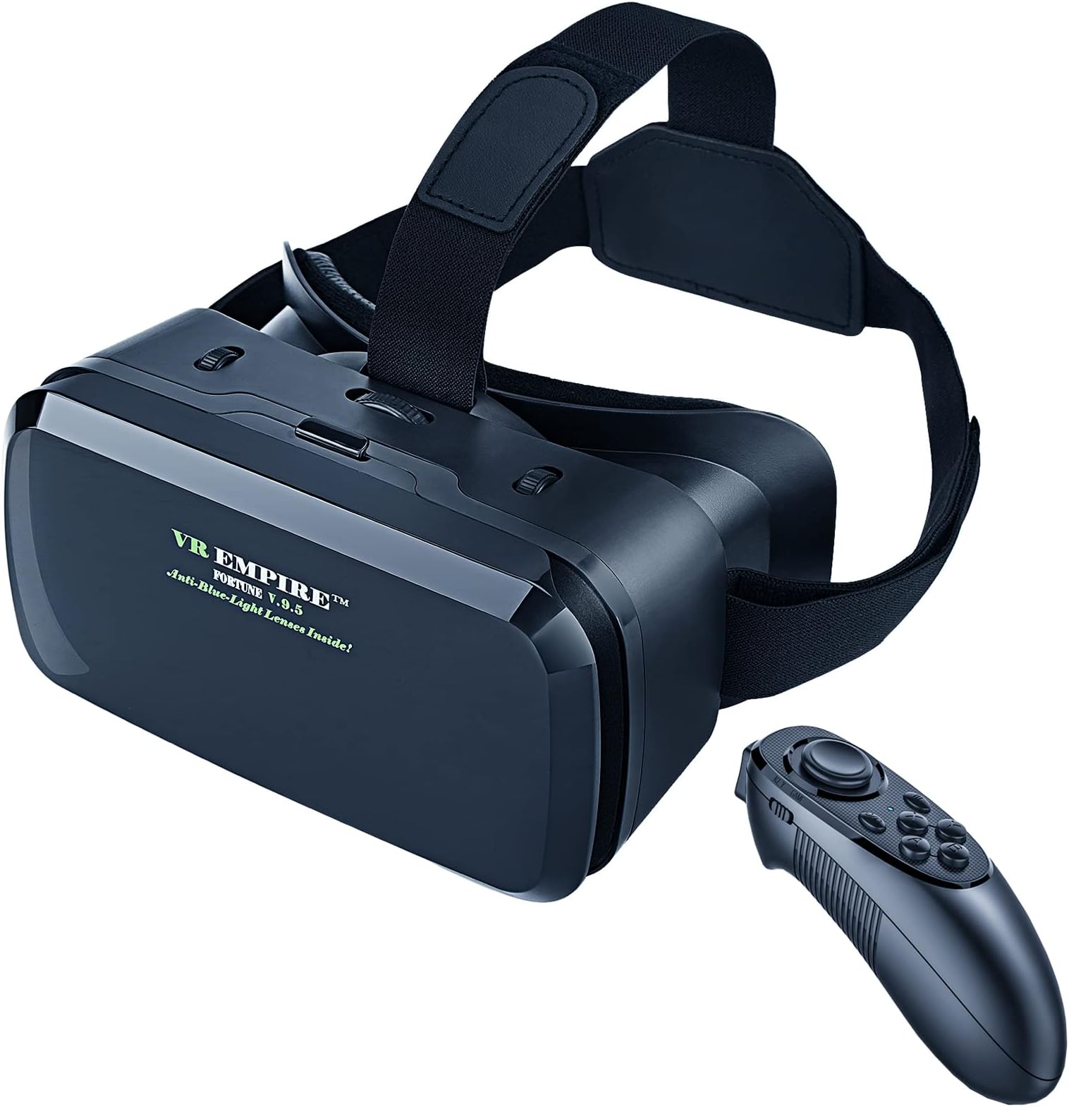 Cell Phone Virtual Reality headsets VR Headsets for Phone 3D Glasses Helmets VR Goggles for TV Movies Video Games Compatible to iOS Android Support 4.7” to 7.3” Mobile Screen with Controller (BR95)