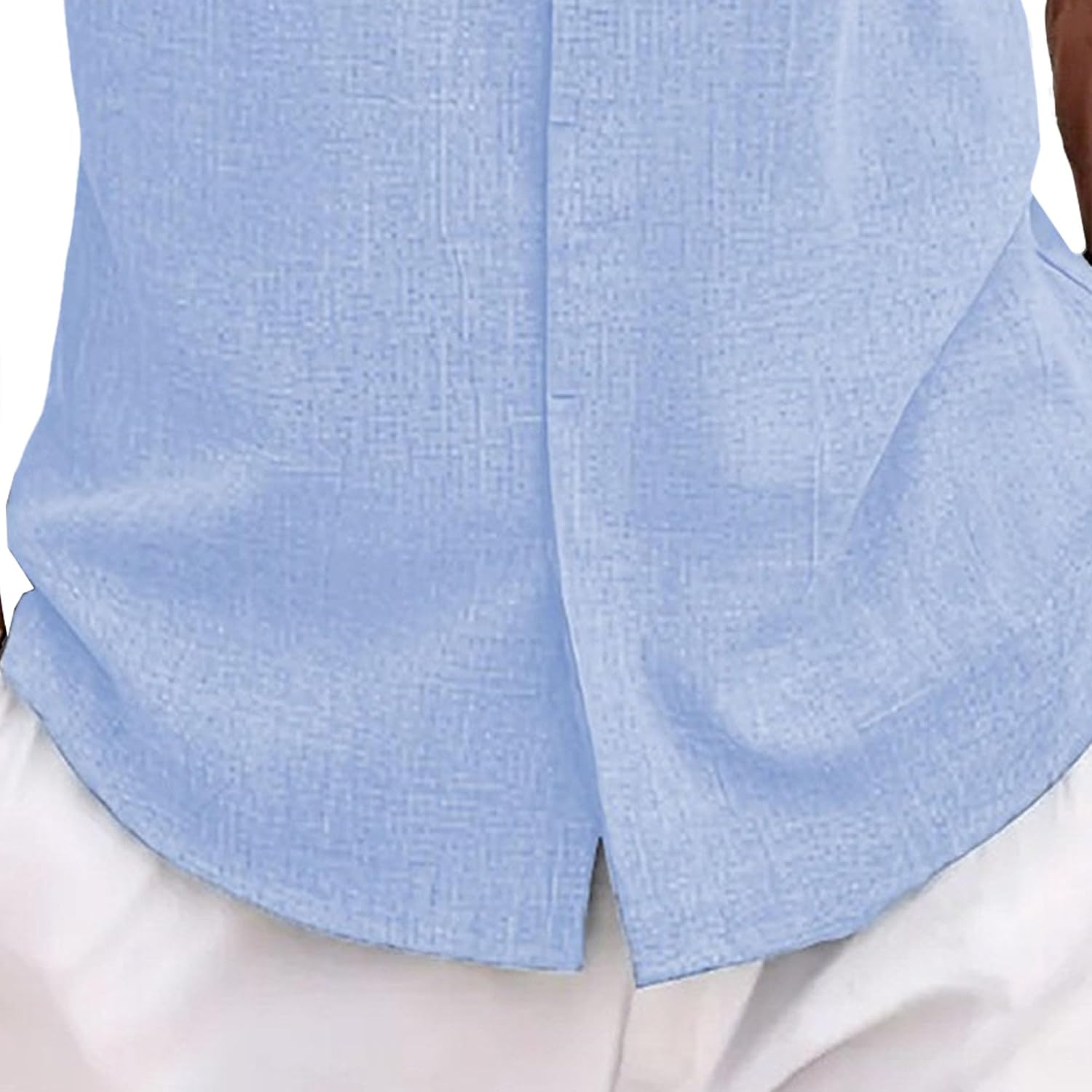 Men's Summer Casual Button Down Shirts Cotton Linen Short Sleeve Shirt for Men Lightweight Beach Tops