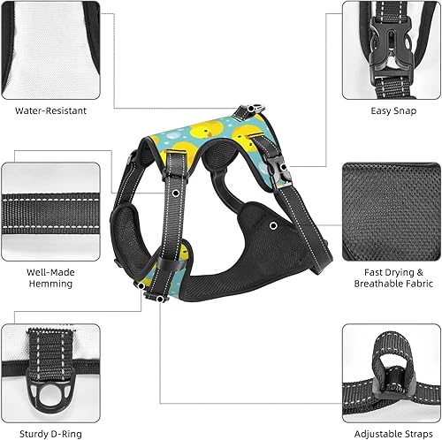 Miniatura 6 de Arnés para perro sin tirones, chaleco ajustable de patos de goma amarillos