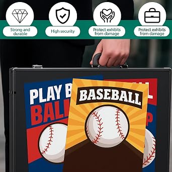 34x22 Trade Card Show Display Case Aluminum, Baseball Black