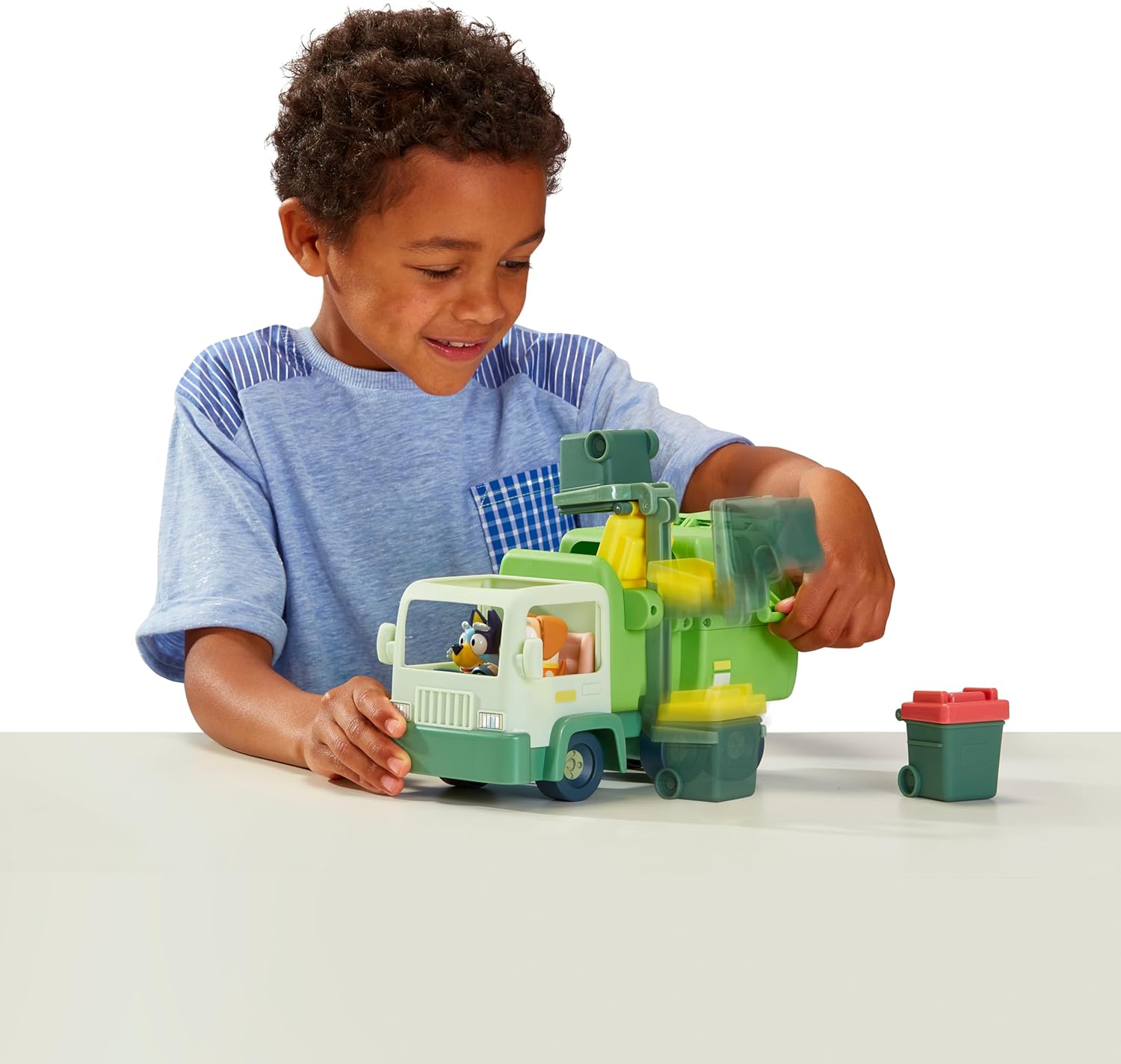 Bluey Garbage Truck - 2.5" Bluey and Bin Man poseable Figures with Playset, Multicolor