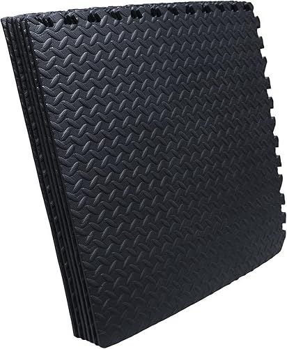 Vista 92 de HTTMT - Alfombra blanca 4 x (16 pies cuadrados) para gimnasio, 24 x 24 pulgadas, espuma EVA, ejercicio entrelazado, rompecabezas de fitness, tapete