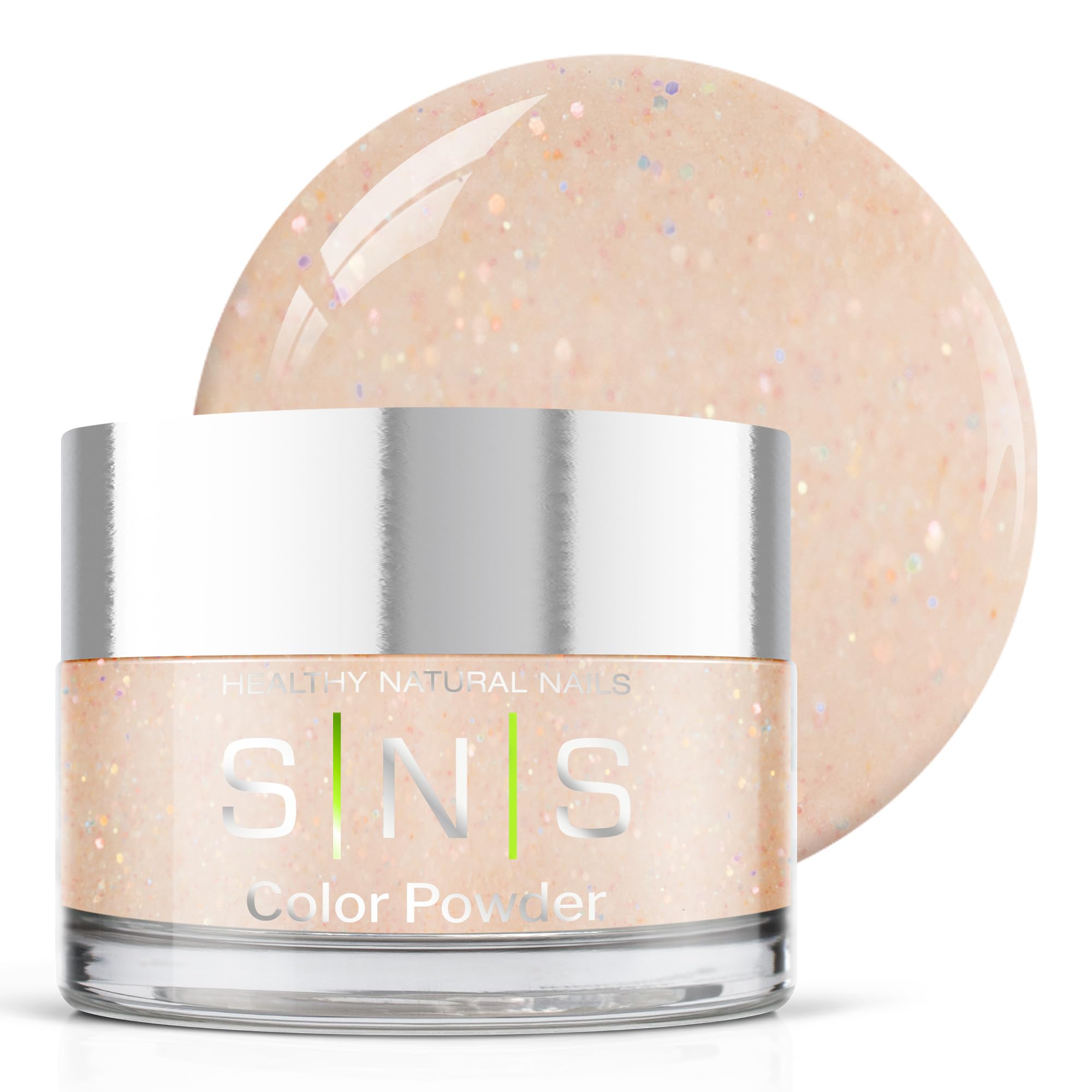 SNS Nail Dip Powder Colors, Gelous Color Dipping Powder - Pixie Dust (Pink, Peach Glitter) - Long-Lasting Dip Nail Colors for Healthier Nail Beds -