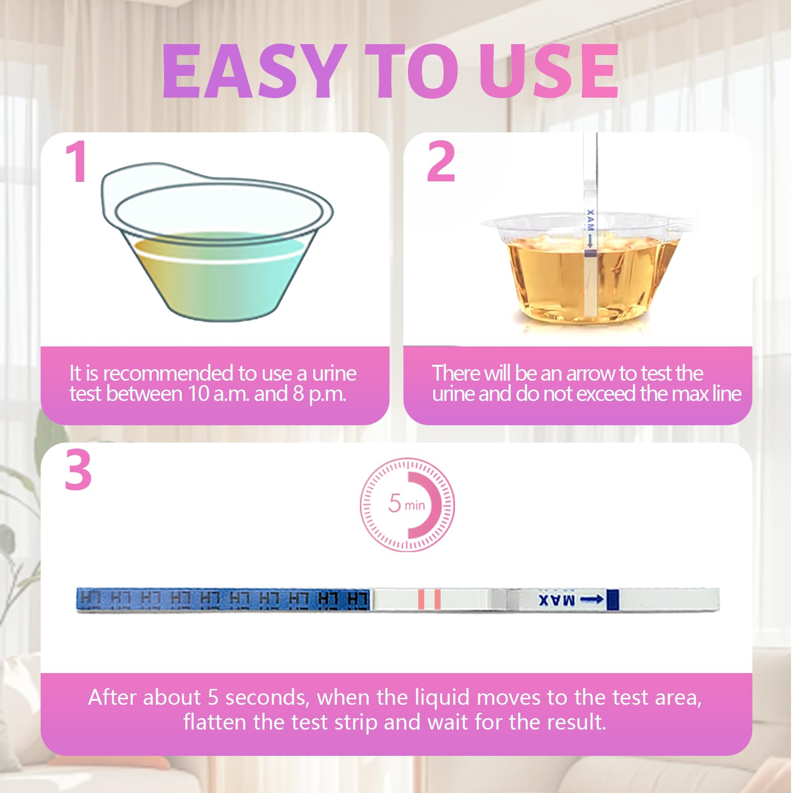 50 Pieces Complete Ovulation Test Kit, Ovulation Test, Female Family Fertility Test High Sensitivity, Ideal for Period Tracking Fertility — view 5