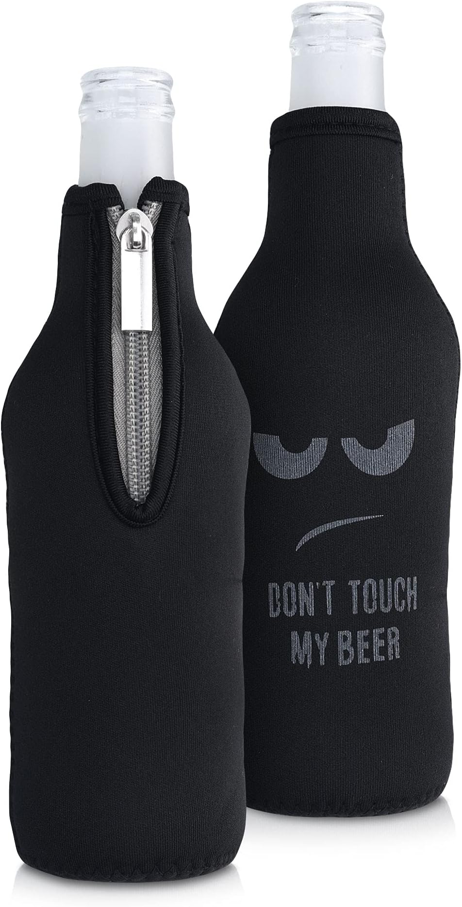 2 Rafraîchisseurs De Bouteille En Néoprène - Compatible Bouteilles 330-500 Ml - Couleurs Noir Et Rouge - Garde Les Boissons Fraîches