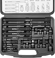 Vista 1 de BILITOOLS Juego de extensión de enchufe de impacto de 18 piezas, incluye barra de extensión de unidad de 1/4" 3/8" y 1/2", adaptador de enchufe