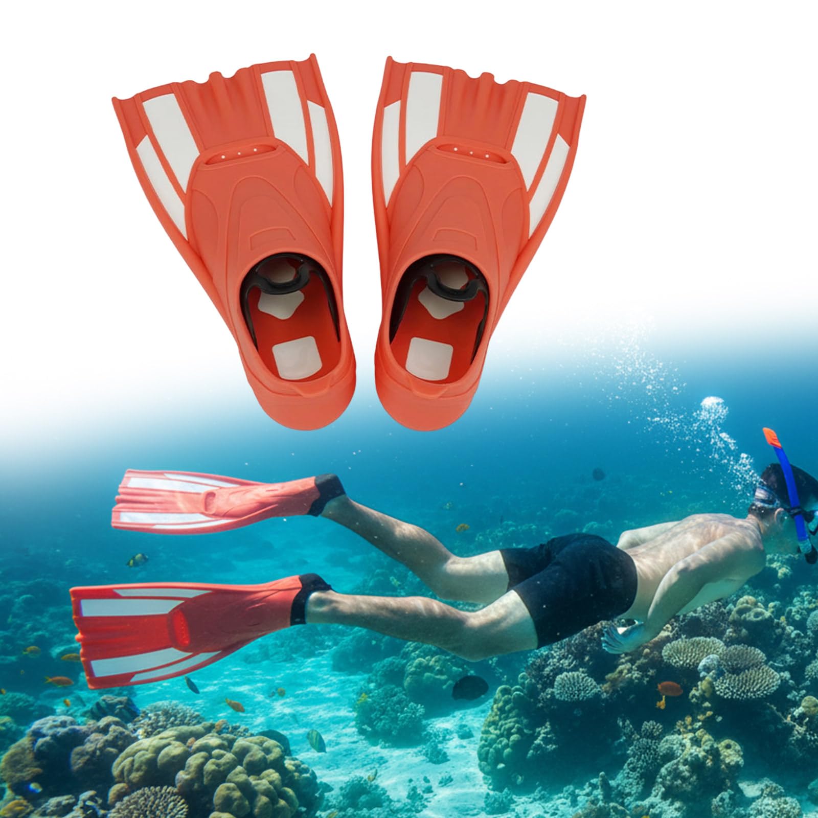 Kinder Schnorchelflosse, Starter Schwimmtrainingsausrüstung, Schwimmflossen, Komfortables, Flexibles Tauchen, Schwimmtraining