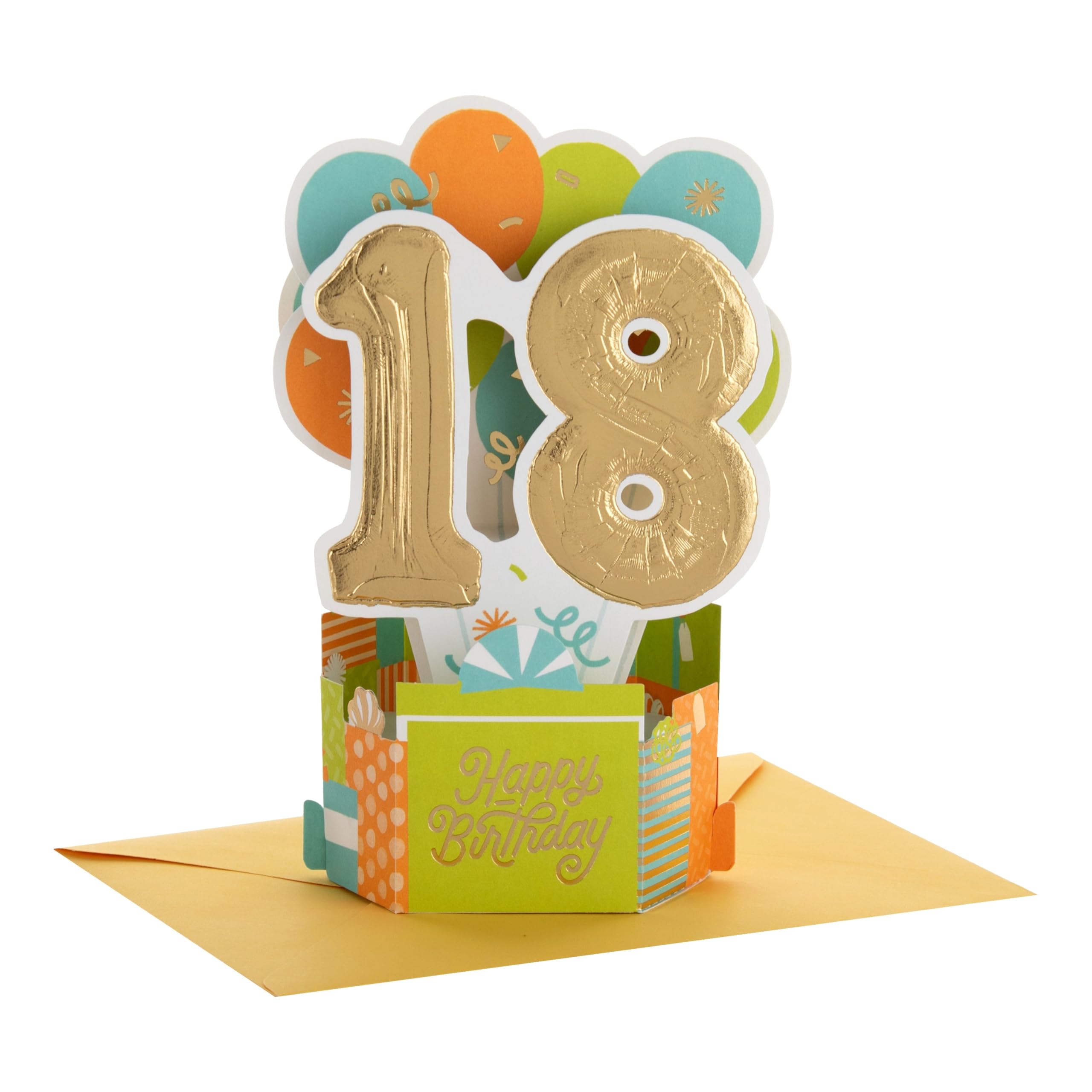 Hallmark Paper Wonder Collection 3D Pop-Up 18th Birthday Card