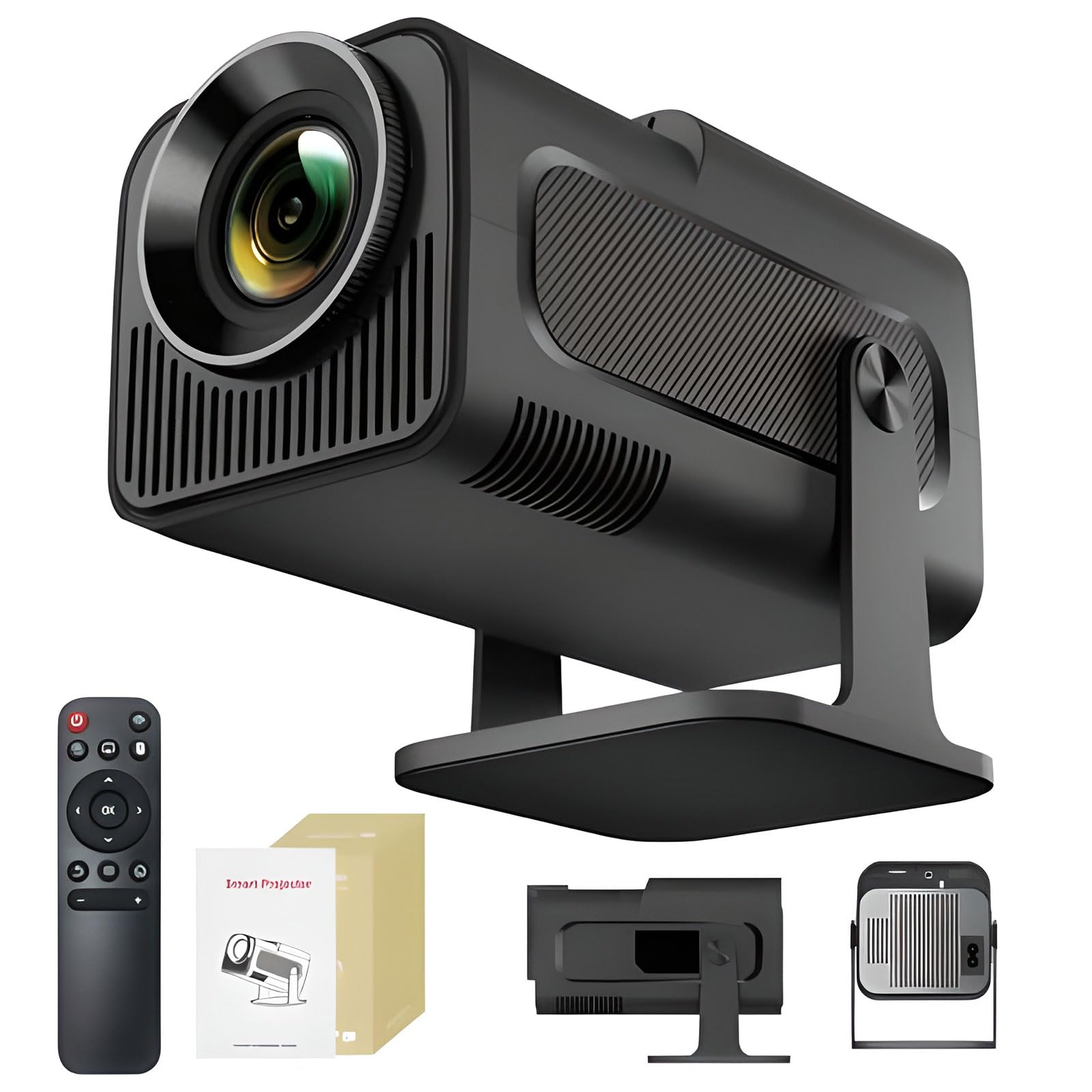 Proiettore intelligente Full HD 1080p, connettività wireless, effetti visivi 4K, rotazione a 180°, correzione trapezoidale automatica, supporto Android
