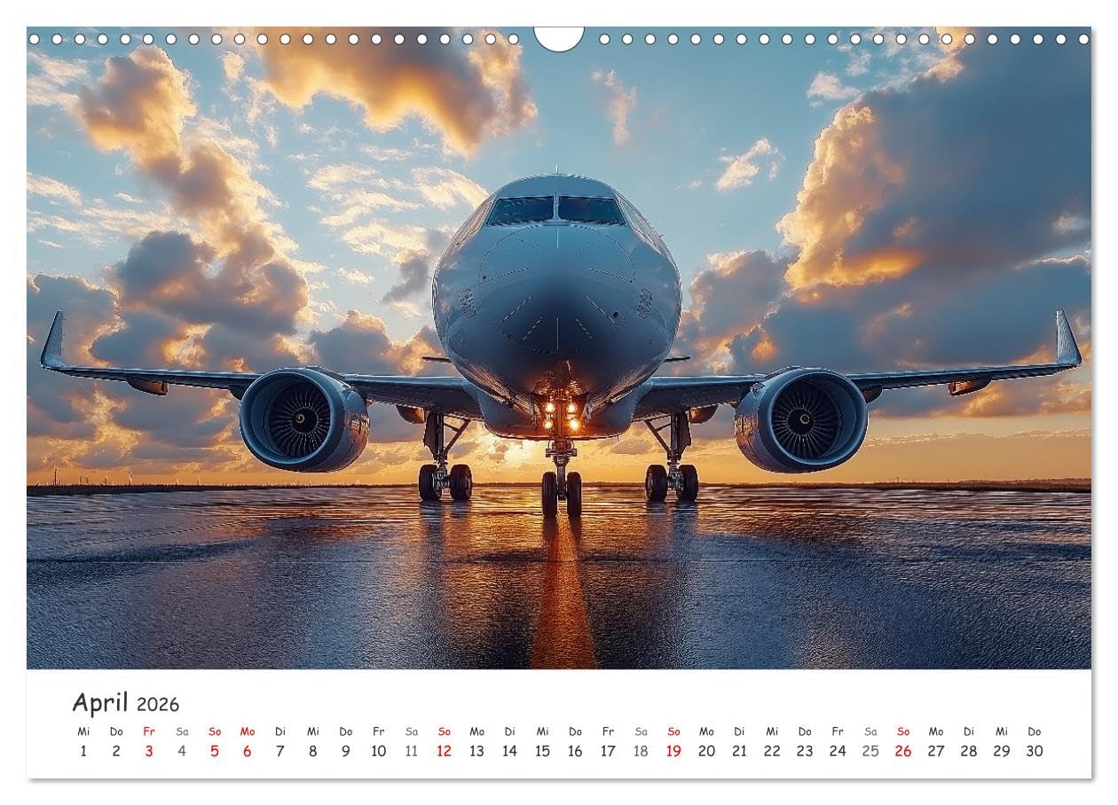 Flugzeugkalender - Die schönsten Passagiermaschinen (Wandkalender 2026 DIN A3 quer), CALVENDO Monatskalender: Atemberaubende Flugzeug-Aufnahmen in ... begeistert sind (CALVENDO Mobilitaet)