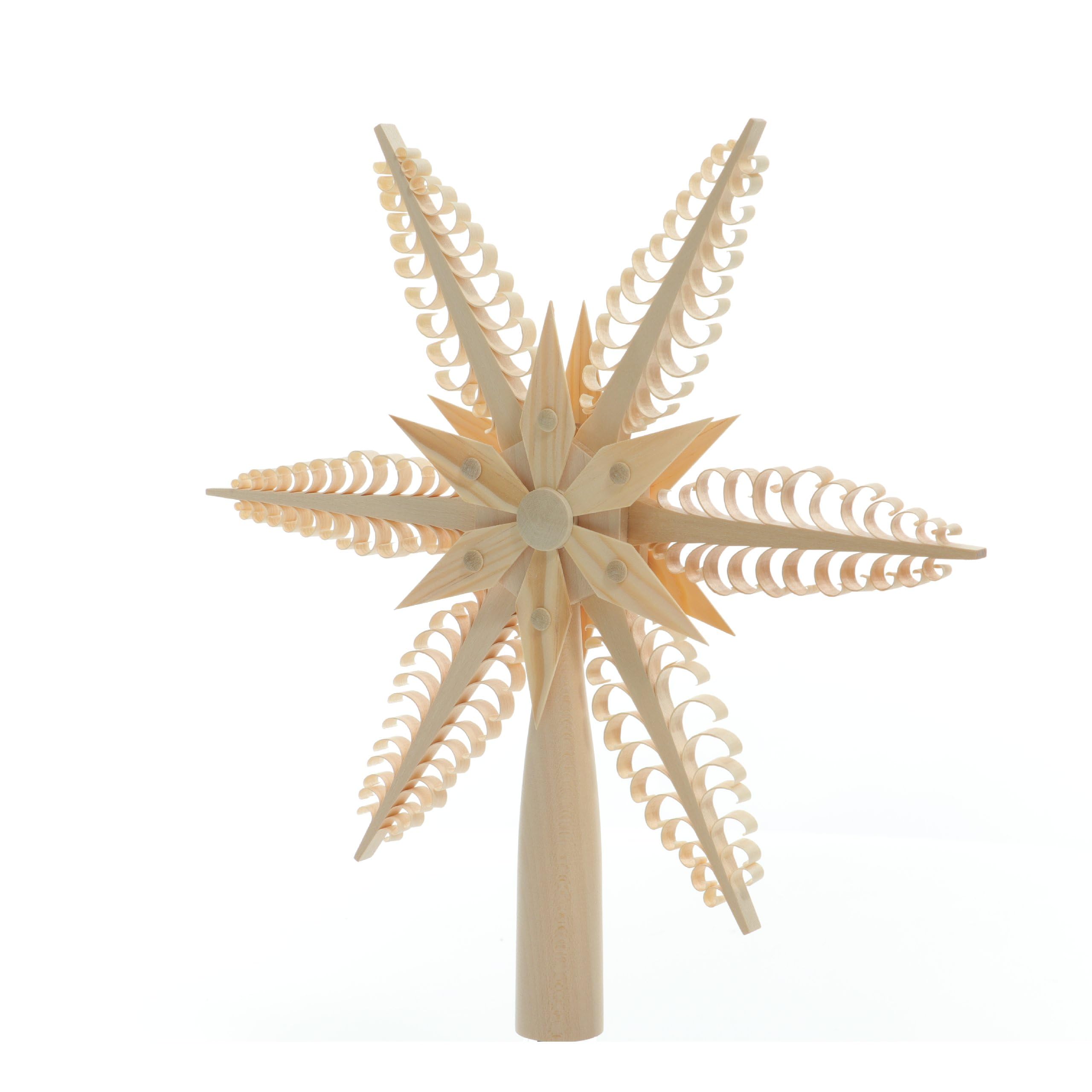 Rudolphs Schatzkiste Baumschmuck Christbaumspitze EL. Beleuchtet Mittig mit Holzstern(Beidseitig) BxHxT=27x28x3cm NEU Weihnachten Christbaum Baum Spitze Holzschmuck Holz Seiffen Erzgebirge D
