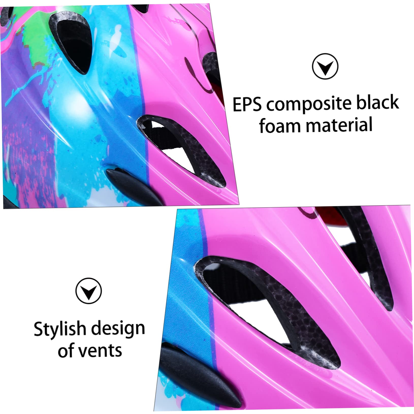 BESPORTBLE 2pièces Casque De Vélo pour Garçon Fille Casque De Protection Ajustable Et pour Activités De Plein Air Motif Floral