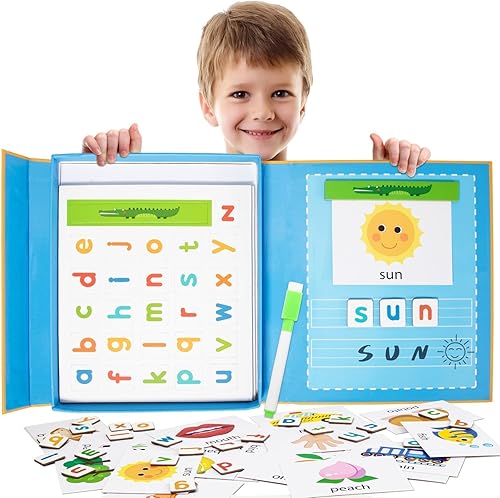 Miniatura 1 de Lauon Juego de letras y números magnéticos para niños pequeños, 52 imanes del alfabeto para refrigerador, juguete de educación temprana con