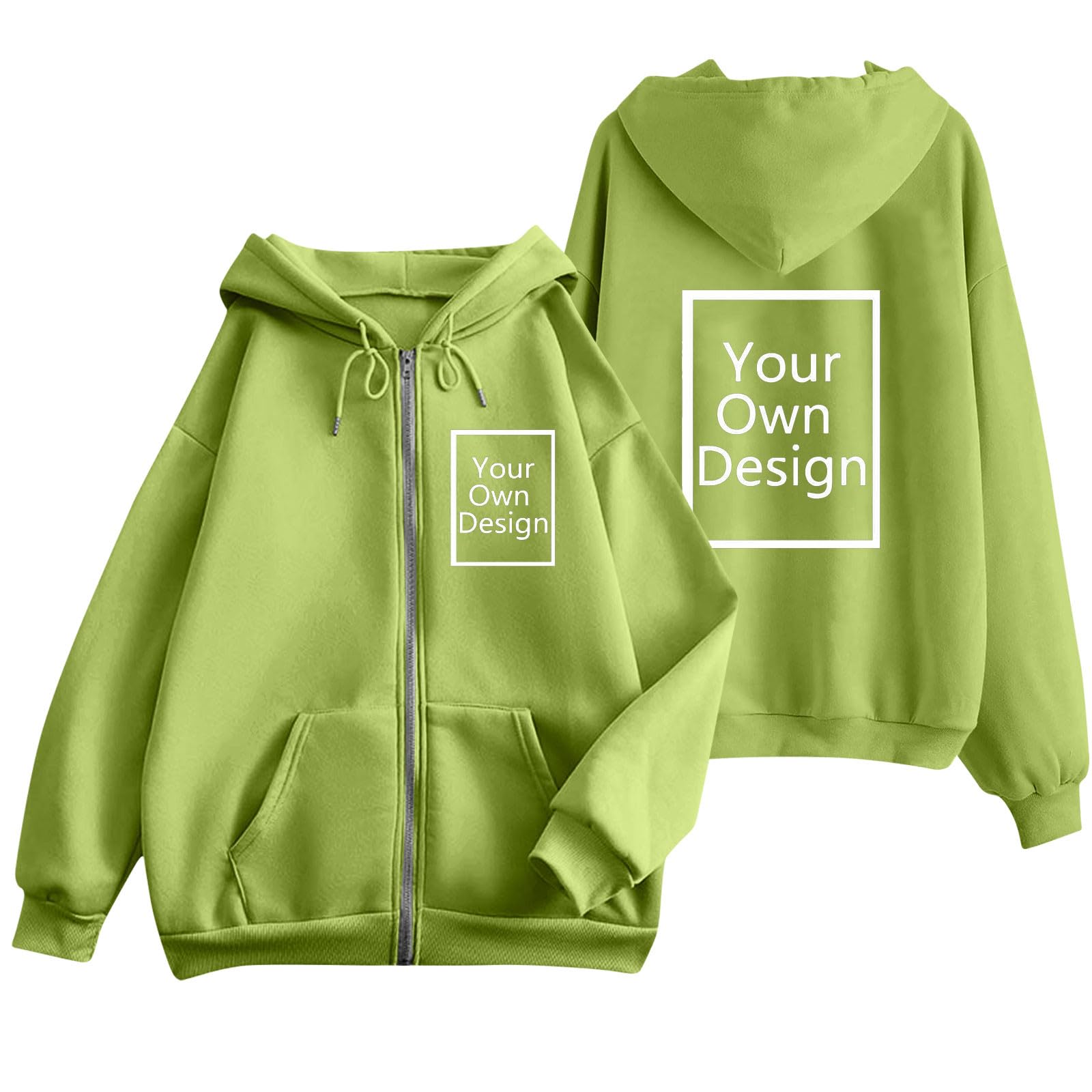 Custom Jackets Design Your Own Full Zipper Hooded Sweatshirt Custom Sweatshirt T Shirts Add Your Own Text or Picture