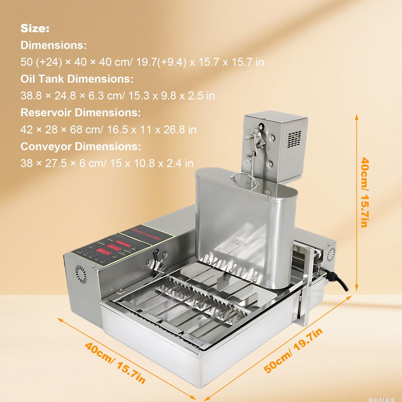 Machine à Beignets Automatique Professionnelle, Friteuse à Donuts 4 Rangées, Capacité 1800 Pcs/h, Acier Inoxydable 304, Équipement de Boulangerie et Pâtisserie Professionnel(110V)