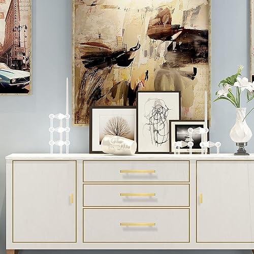 Miniatura 8 de goldenwarm LS1212GD - Paquete de 15 pomos de latón cepillado para cajones  Perilla de acero inoxidable para gabinetes de cocina, pomos de un solo