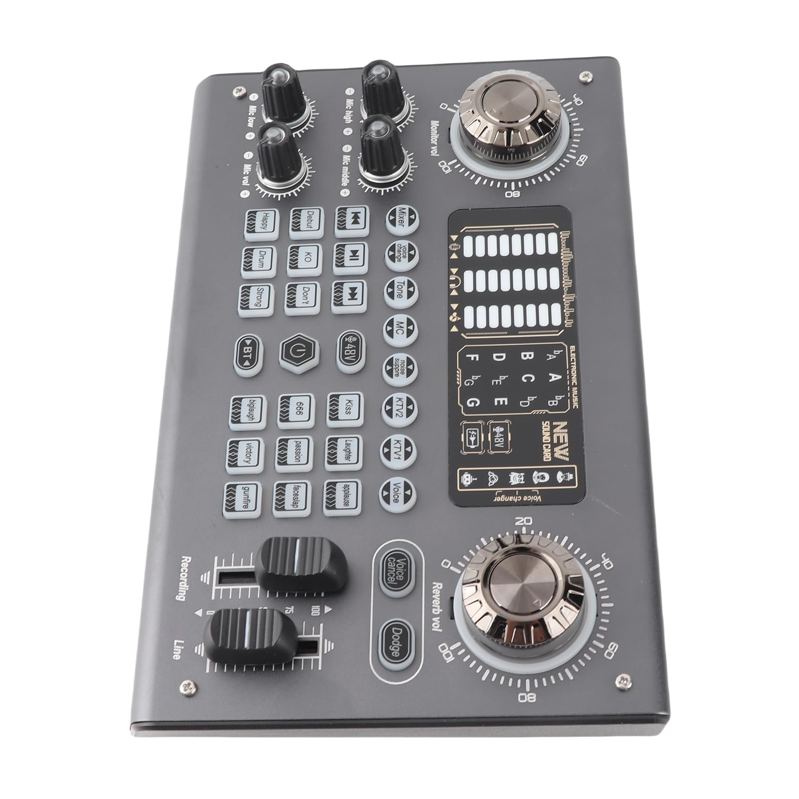 Domary Scheda Interfaccia USB, Mixer Live Streaming DSP Dual Core con Alimentazione a 48 V e per la Registrazione