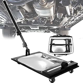 Pro-Grade Under Car Inspection System | Foldable&Retractable Large Square Underbody Inspection Tool with Wheels& Led Lights | Ergonomic Design Examine Equipment,1Pcs
