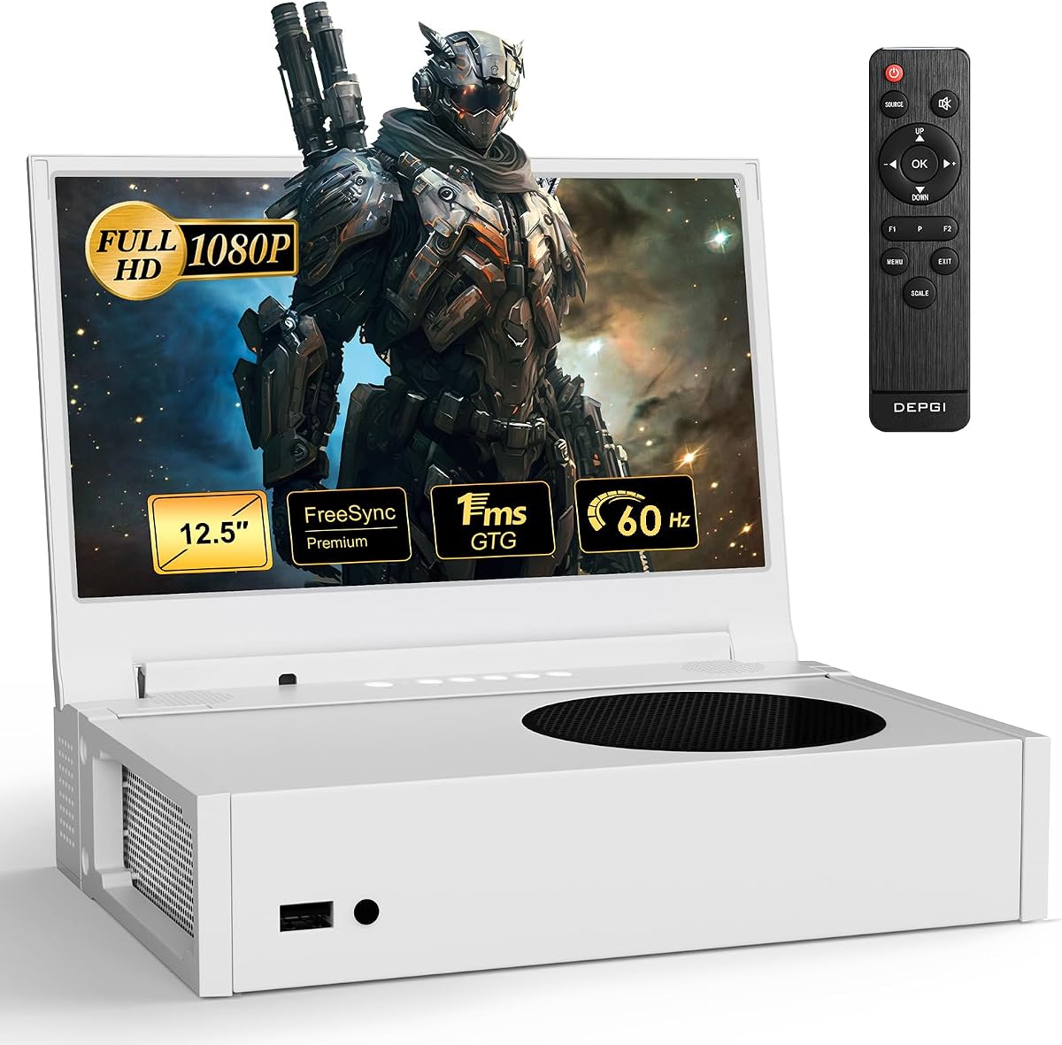 12.5" Portable Gaming Monitor for Xbox Series S (not Included), 1080P Full HD Display with IPS Screen Dual HDMI 2, Support HDR Freesync 3 Game Modes, for Travel Outdoor Indoor Use