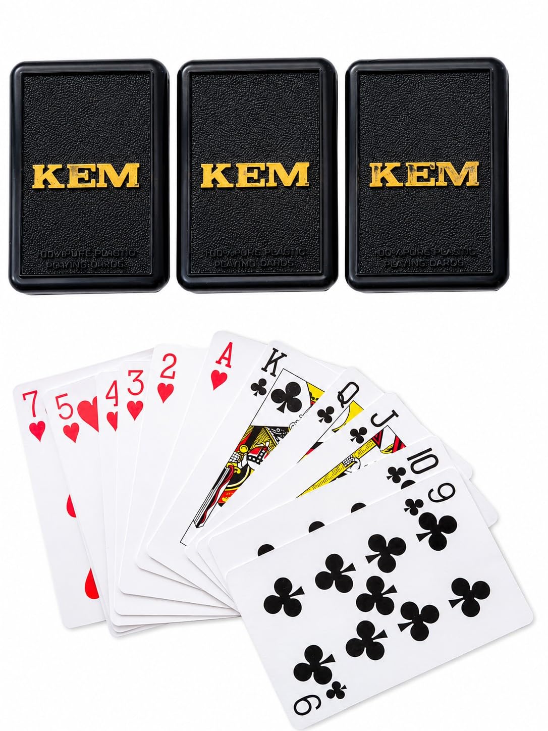 KEM Playing Cards, Pack of 3 Decks, 53 Cards Each, 100% Pure Plastic, Flexible, Durable and Waterproof-image-11
