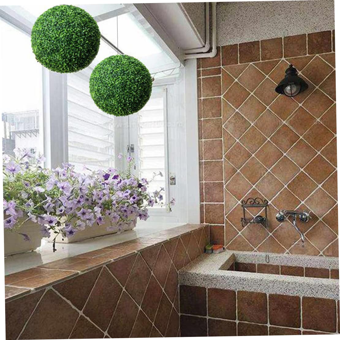 Boules topiaires de 11 Pouces Faux buissons de bœuf bœuf Arbre topiaire décoratif en Plastique Artificiel pour arrière-Cour, Balcon, Jardin, Mariage, Faux buissons