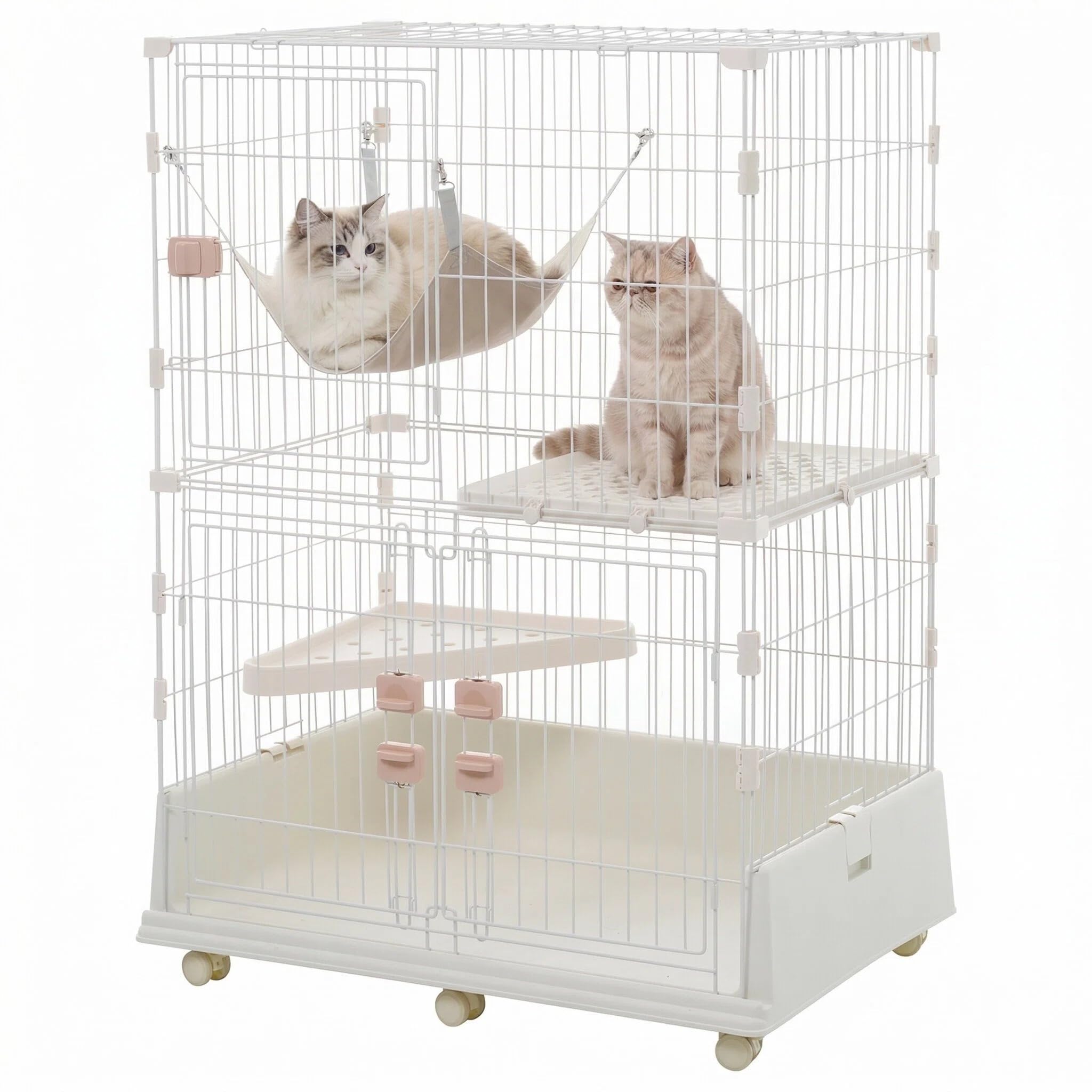 Amazon.co.jp: TopCloud 猫 ケージ キャットケージ 2段 ペットケージ