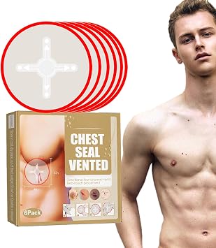 Chest Seal Vented, Breathable Waterproof Elastic Stitches Bandage | Directional Four Channel Vents Stitches Bandage for Protects Skin Wound Hemostasis Yiurse