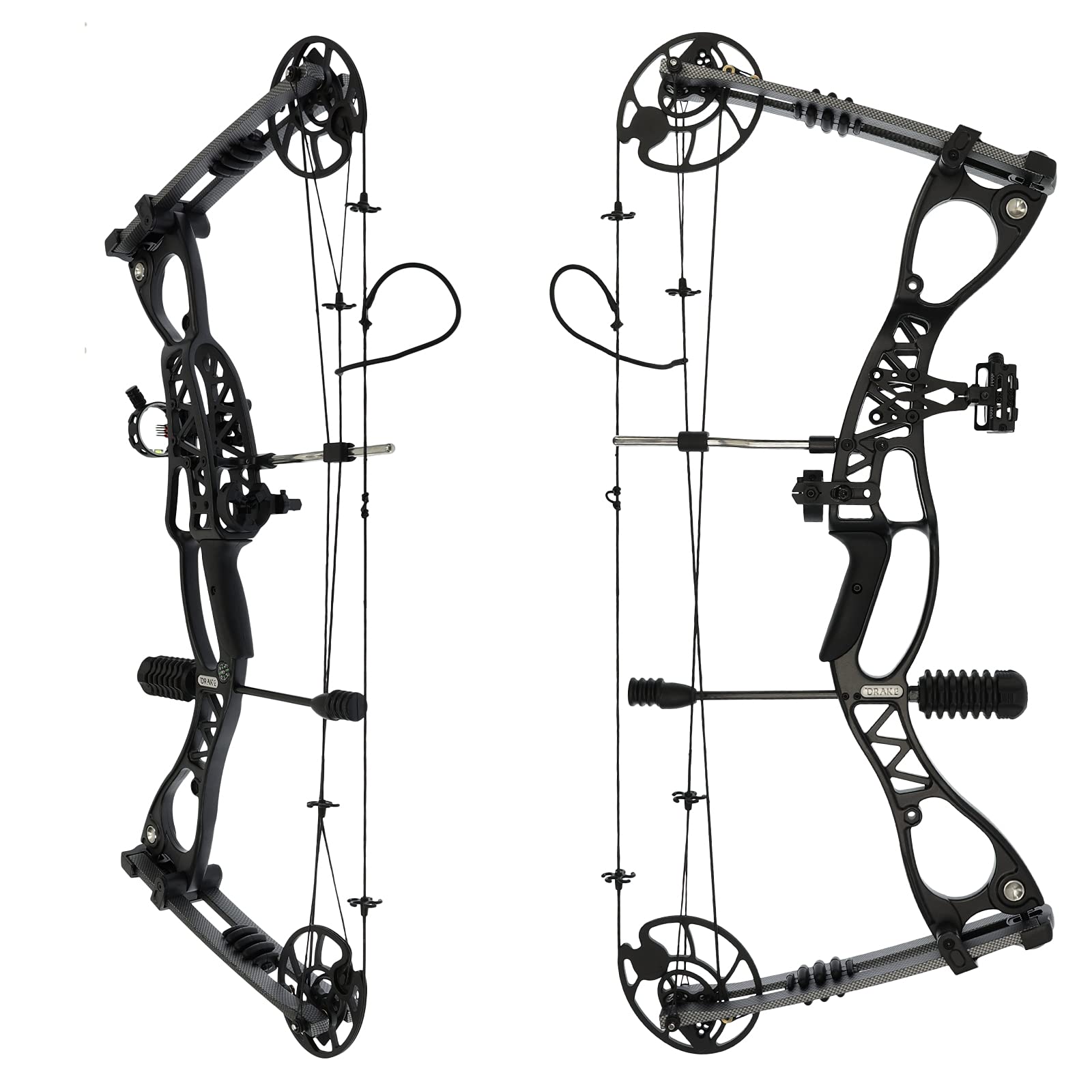 Drake Pathfinder Starter Compoundbogen Set RH 40–65 lbs einstellbar 320fps | Bogenschießen Kit mit Zubehör für Erwachsene Jugend Anfänger Jagdbogen