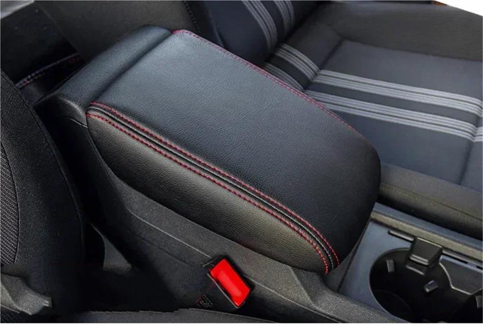 Funda Cuero Para Reposabrazos Coche Accesorios Para Tiguan Para MK1 2007 2008 2009 2010 2011 2012 2013 2014 Para coche(rojo)