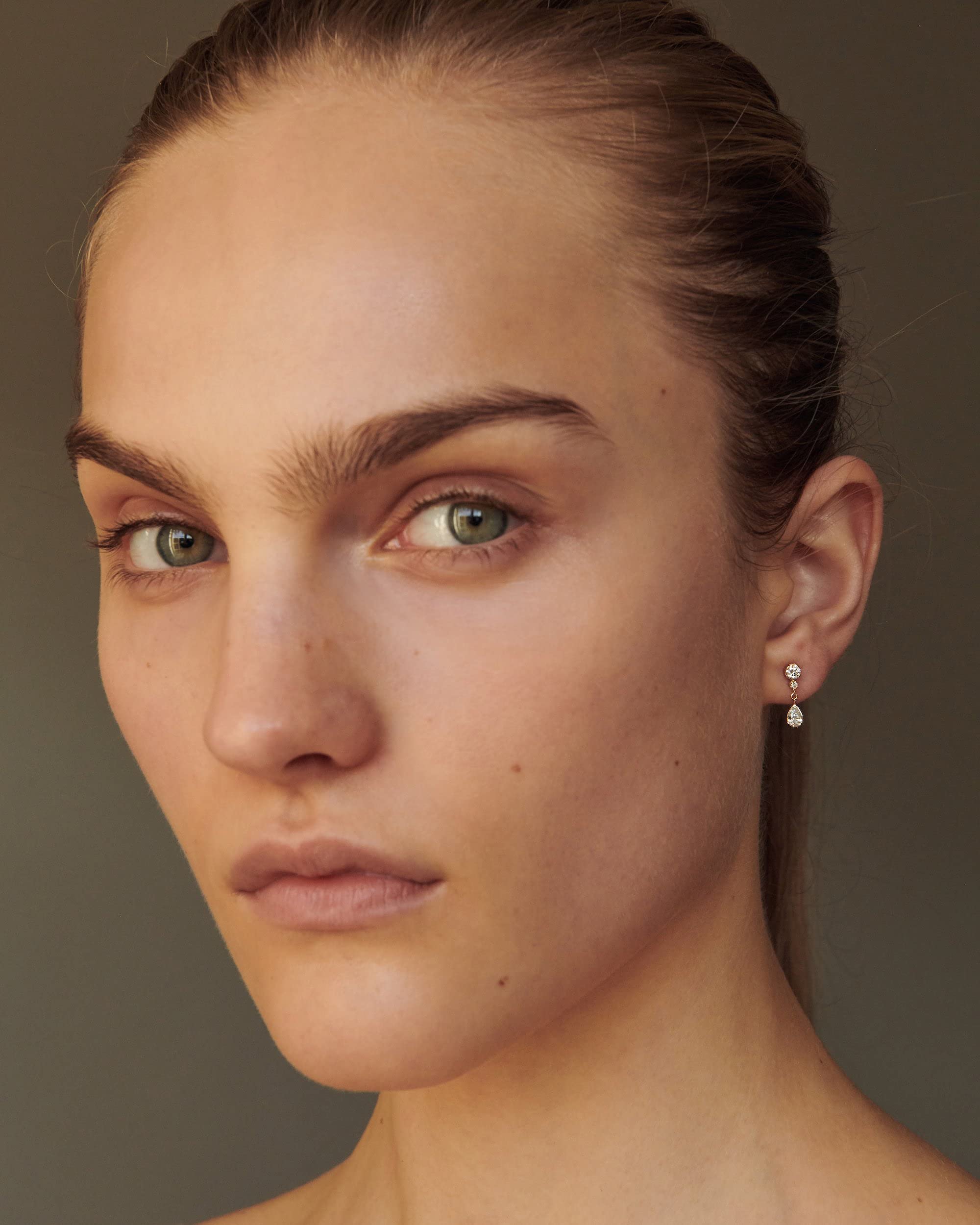 Dangling Solitaire Diamond Drop Earrings