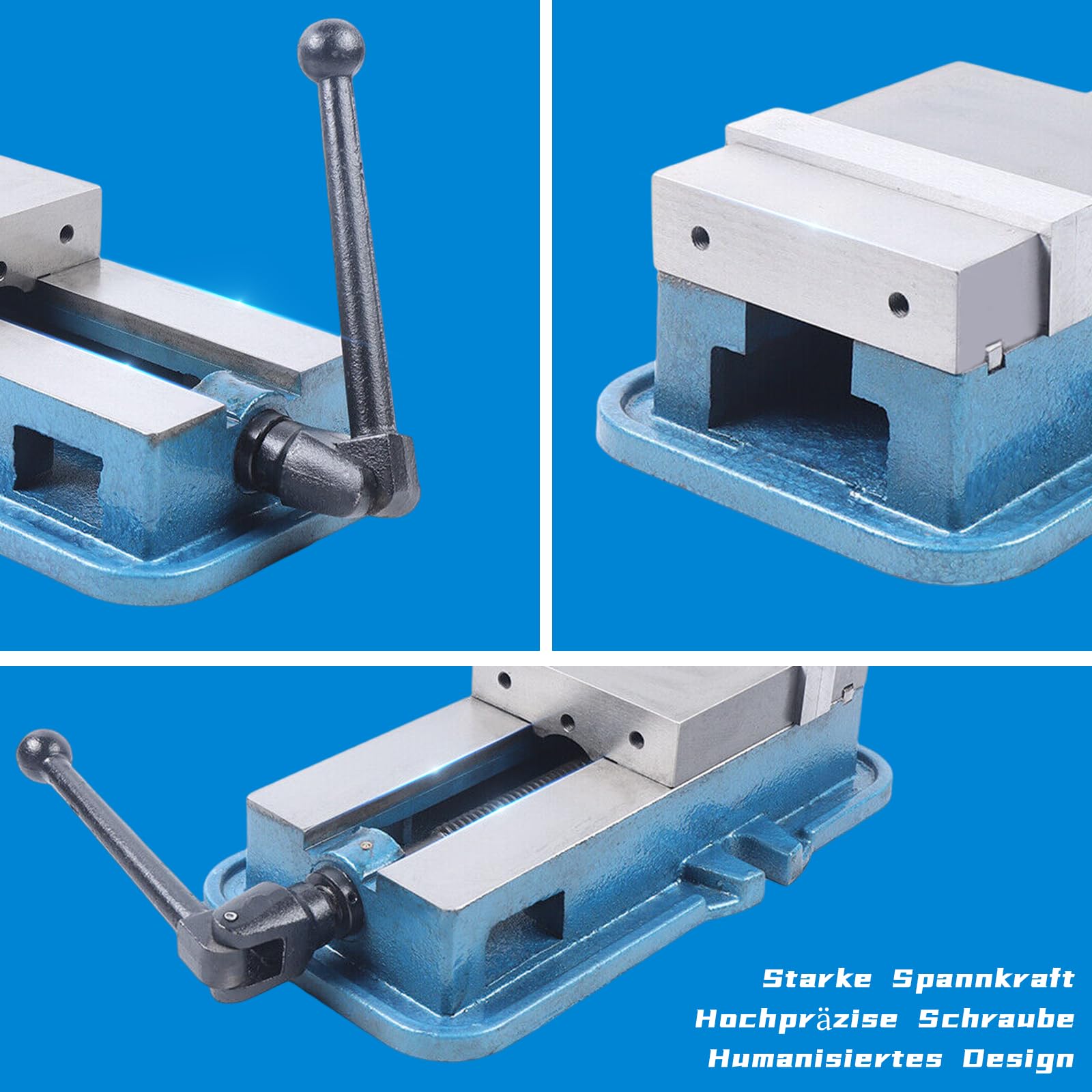6 "Precise Lock Vise Fresa di Precisione Fresa Bassa Trazione Morsa Tornitura Strumento Morsa 160 mm Girevole Blu