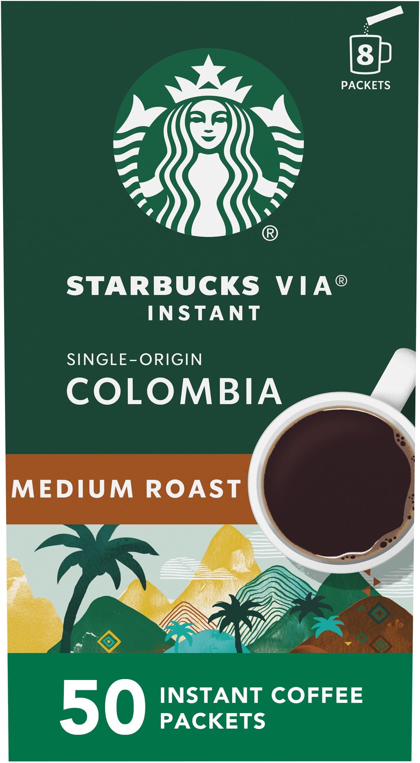 VIA Ready Brew Colombia Coffee, 50-Count