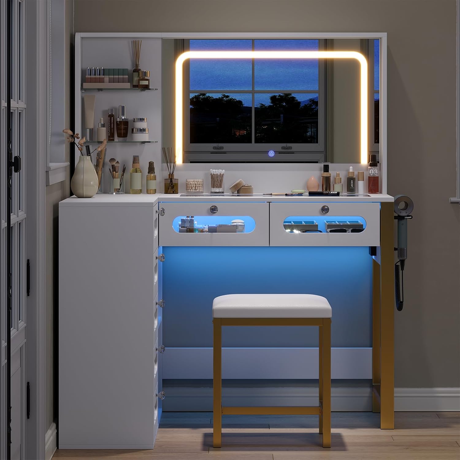 RGB Drawers with Blue Lighting