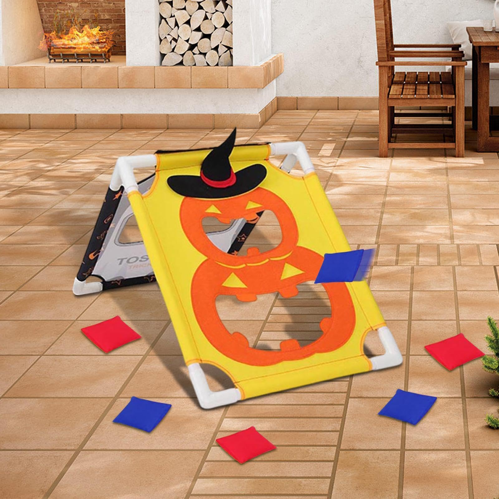 Lancio Sacchetti Di Fagioli Giochi Interattivi Sensoriali da Giardino | Set di Tavole Cornhole per Bambini Halloween Per Bambini Famiglia Interno Esterno Giardino Spiaggia Festa