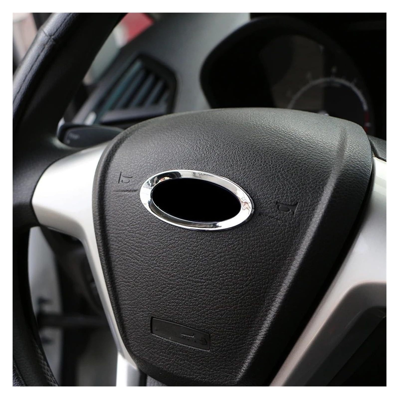 Kuwayo For Fiesta Ecosport Abs Chrome Steering Wheel Decoration Light Ring Trim Sticker For Ford Focus 2 3 Ecosport Fiesta Kuga For Mondeo(For Fiesta Ecosport)