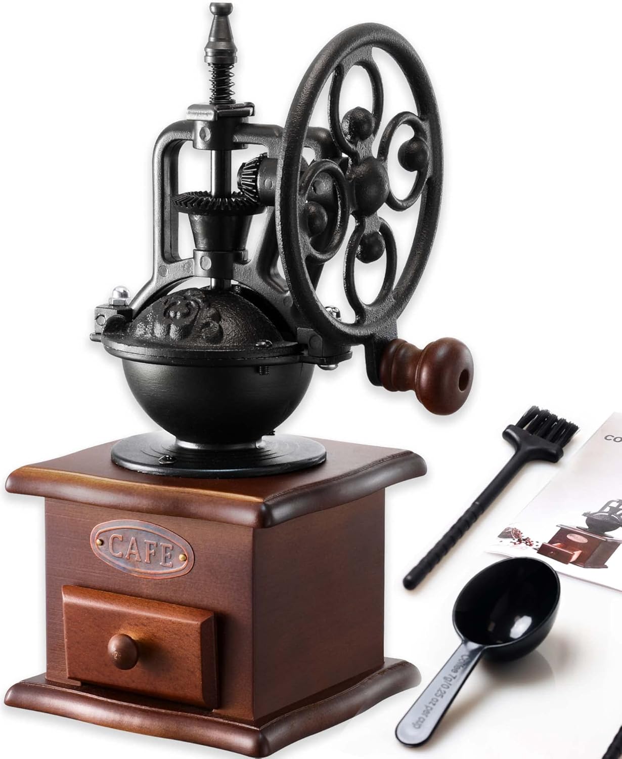 Manual Coffee Grinde,Vintage Style Wooden Hand Grinder Hand