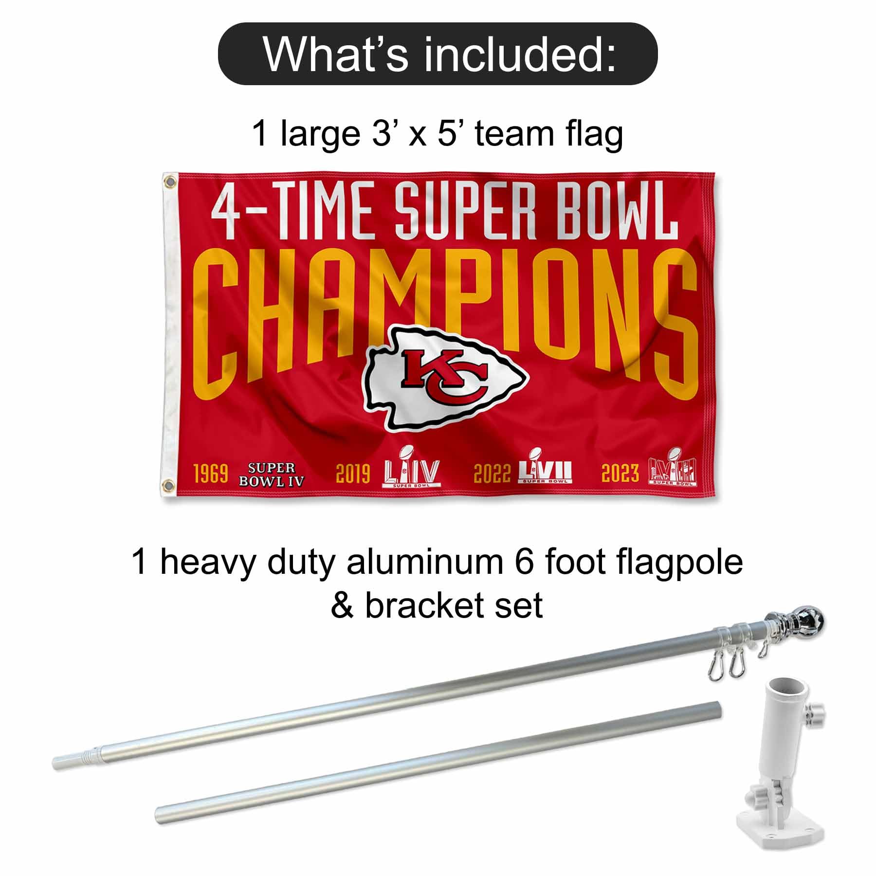 Kansas City Chiefs Garden Flag Set - 13x18 Inch Double Sided Flag With Stand - View #10