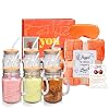 Fall Gift Basket & ANOTION Mason Jar Drinking Glasses Bundle - Halloween Boo Basket, Cozy Pumpkin Spice Self-Care Spa Gift Box with 6-Pack 16oz Vintage Glassware, Autumn Thanksgiving Birthday Christma