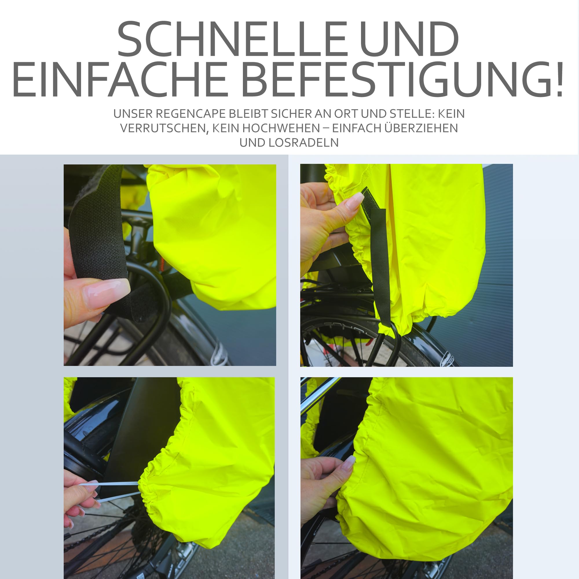 BambiniWelt by Rafael K. Cape de pluie [Poncho de pluie pour siège de vélo enfant] Siège de vélo Bandes réfléchissantes Protection contre la pluie universelle compatible avec Römer