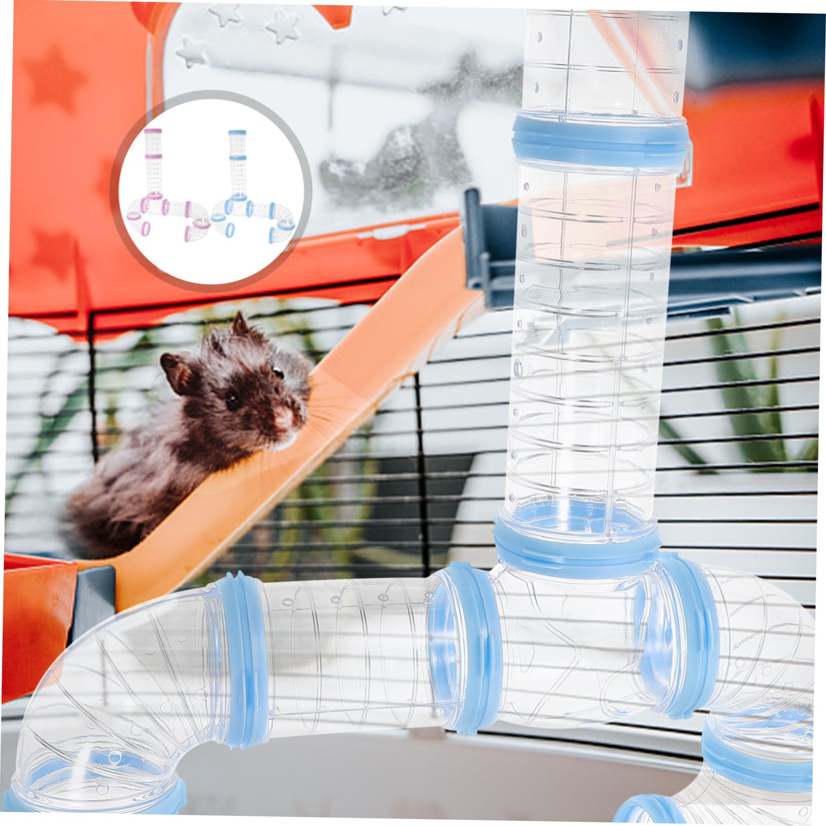 UPKOCH 2 Satz Hamsterröhren Verbindung aus Kunststoff Transparente Selbstgemacht Hamstertunnel für Kleintierkäfig Erweiterbar und Verbindbar für Hamster und Meerschweinchen