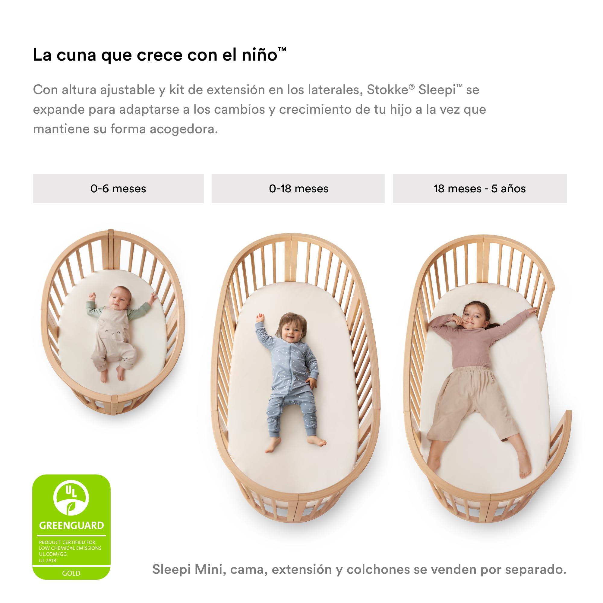 Stokke Forro de Malla para la Sleepi Mini, Blanco - Malla 3D Transpirable para un sueño Seguro - Compatible con Sleepi Mini - Lavable a máquina
