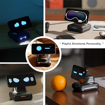 LOOI Robot-Space Black-AI Desktop Companion,ChatGPT&Gemini Voice Interaction,Visual Understanding,Personality&Memory,10W Wireless Charging,Tech&Gadget Gift,Electronic pets,Toy,Geek,Desktop Setup